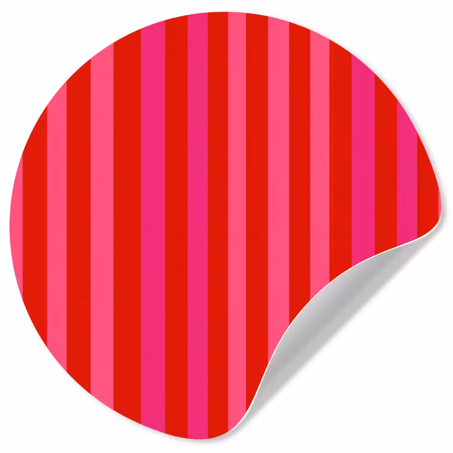 Verticaal - Strepen - Roze Wandcirkel behangsticker klein 186 -3d