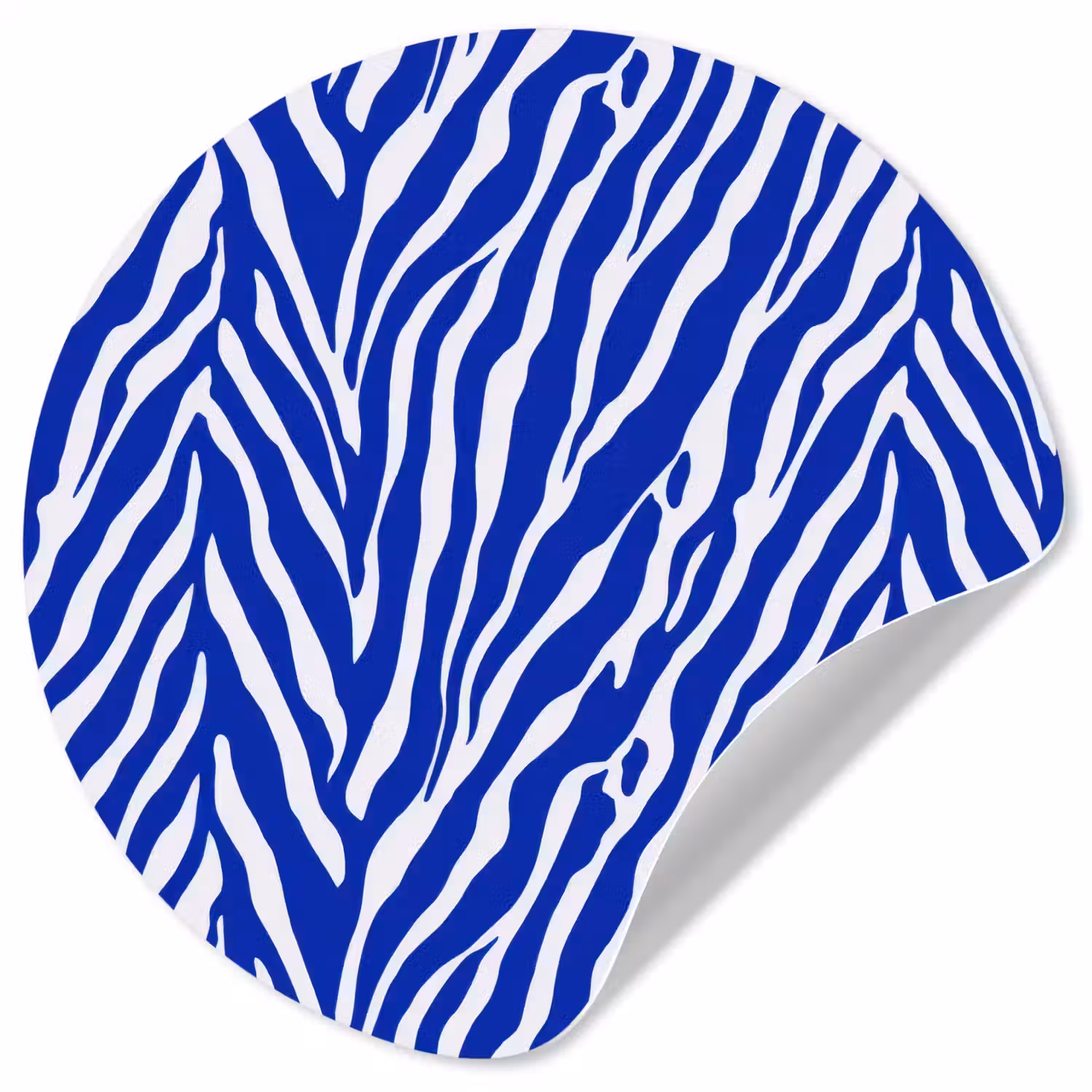 Zebra - Patroon - Kobalt - Blauw Wandcirkel behangsticker klein 186 -3d
