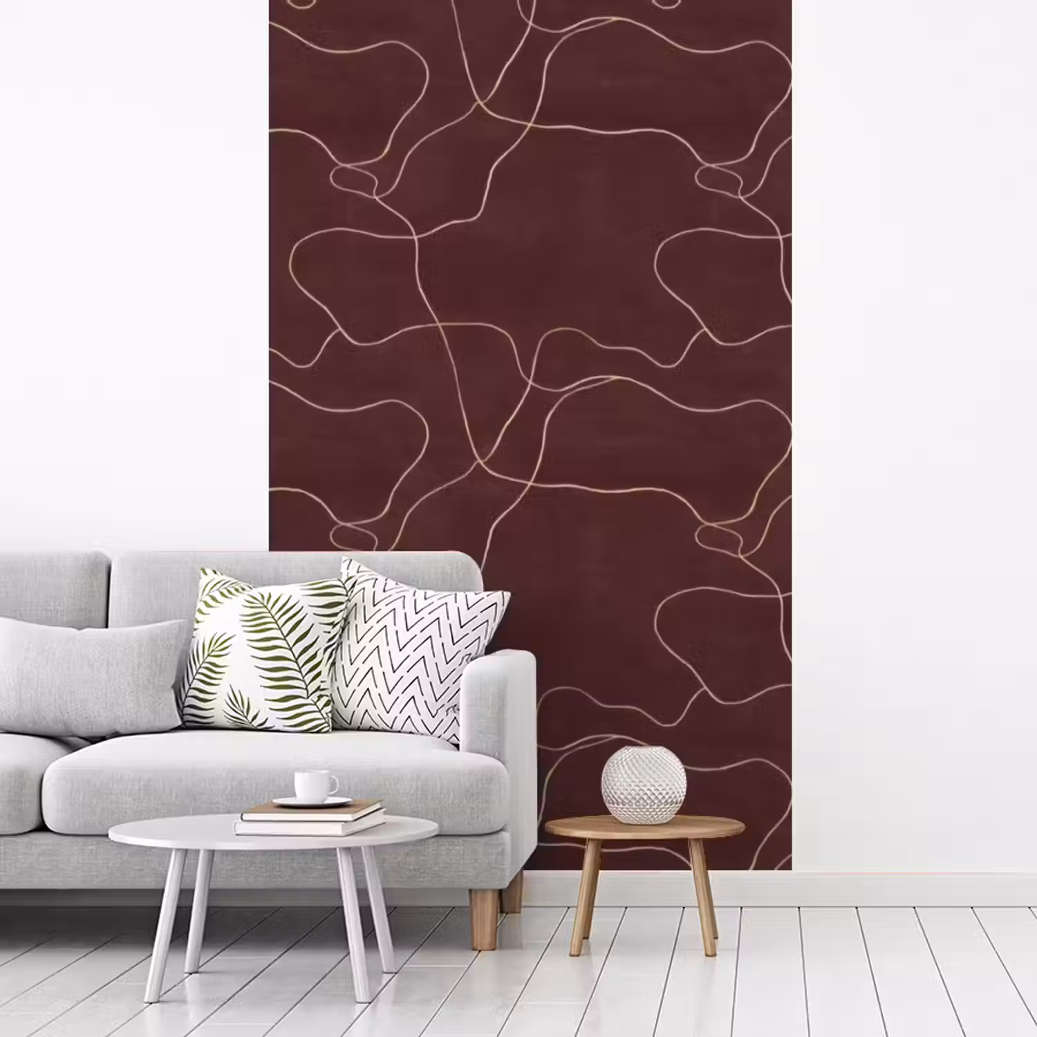 Abstract - Modern - Bruin fotobehang vinyl groot 66 -woonkamer