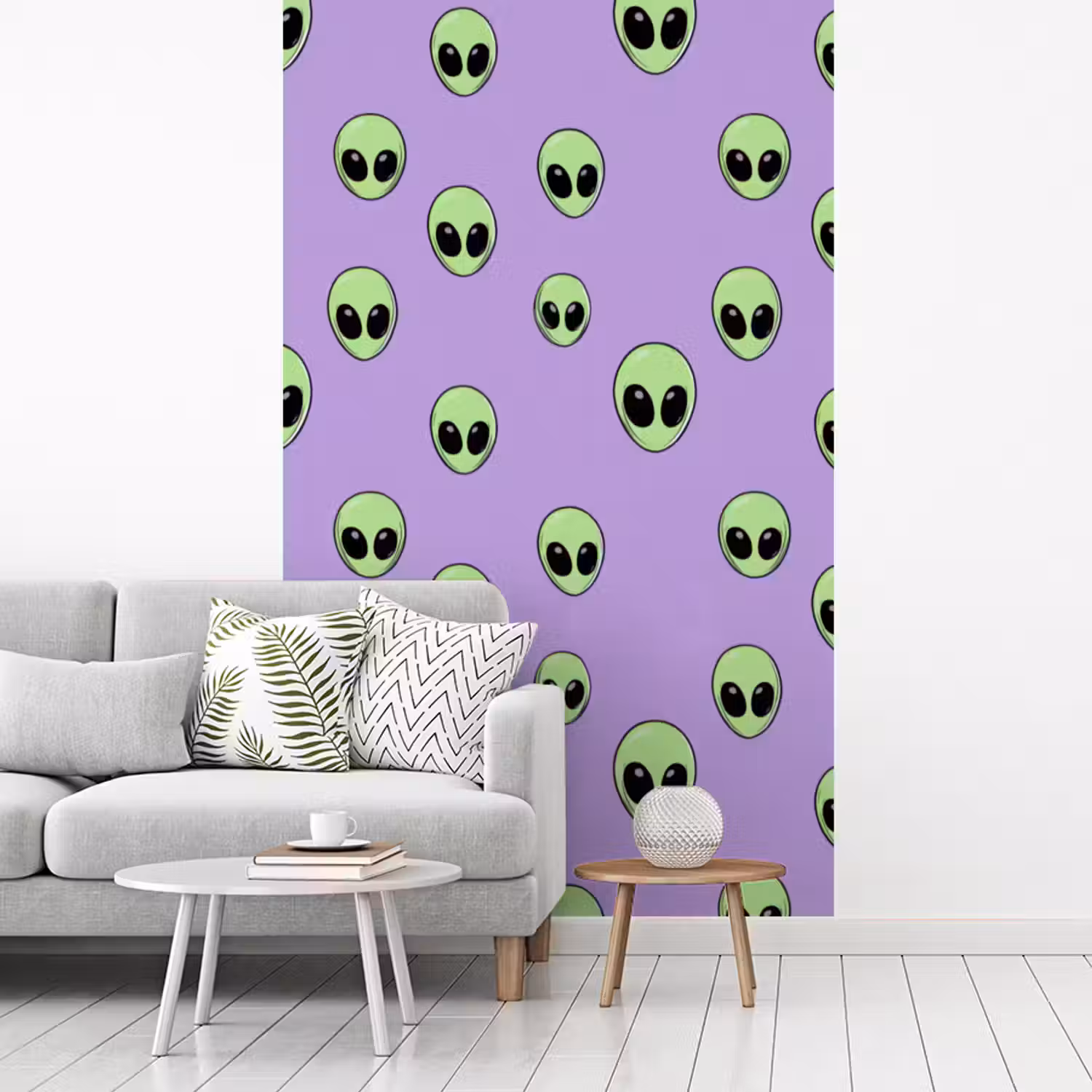 Alien - Retro - Lila fotobehang vinyl groot 66 -woonkamer