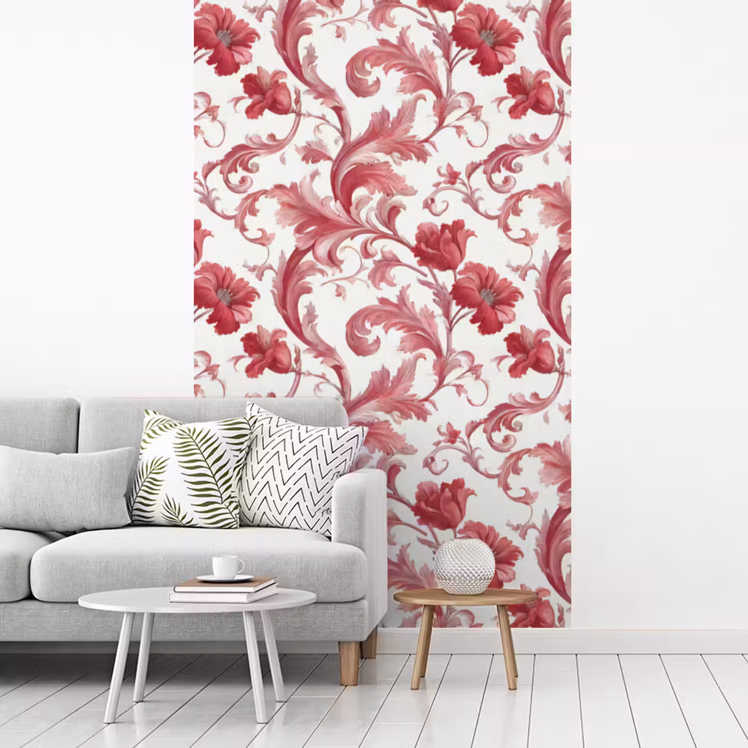 Barok - Patroon - Rood fotobehang vinyl groot 66 -woonkamer