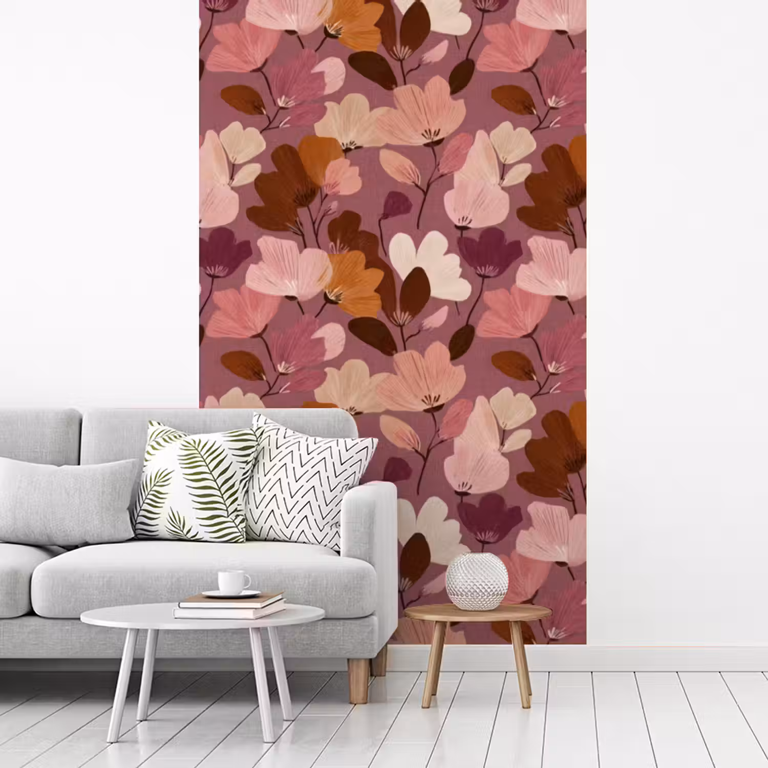 Bloem - Patroon - Roze fotobehang vinyl groot 66 -woonkamer