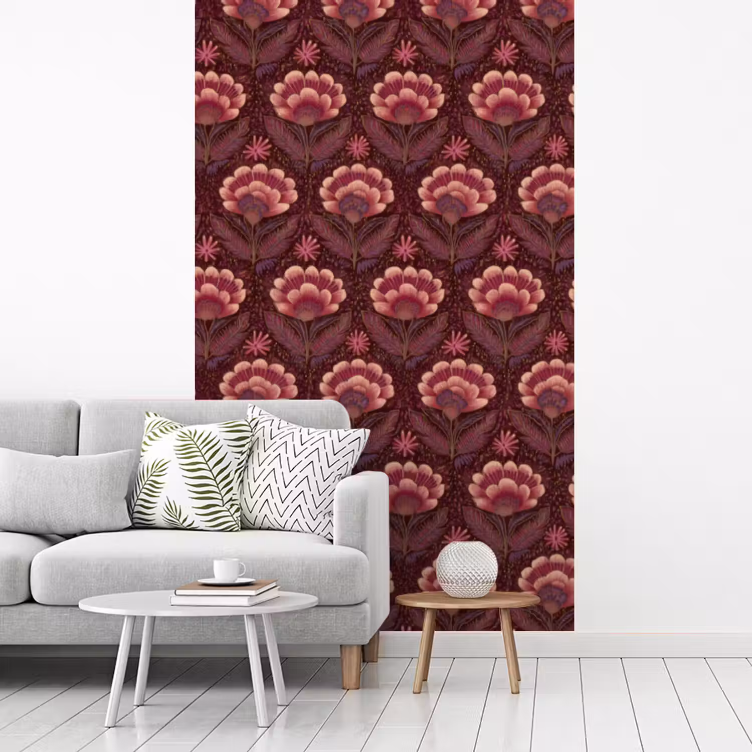 Bloemen - Waaier - Paars fotobehang vinyl groot 66 -woonkamer