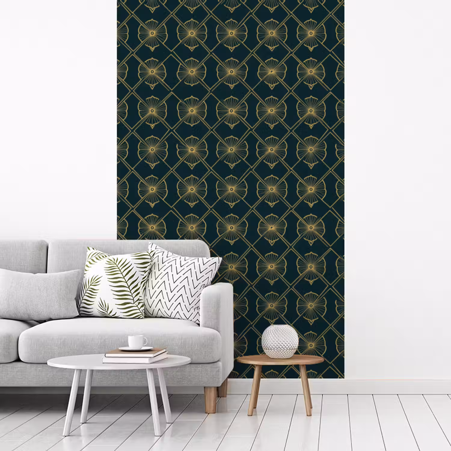 Geometrisch - Elegant - Groen fotobehang vinyl groot 66 -woonkamer