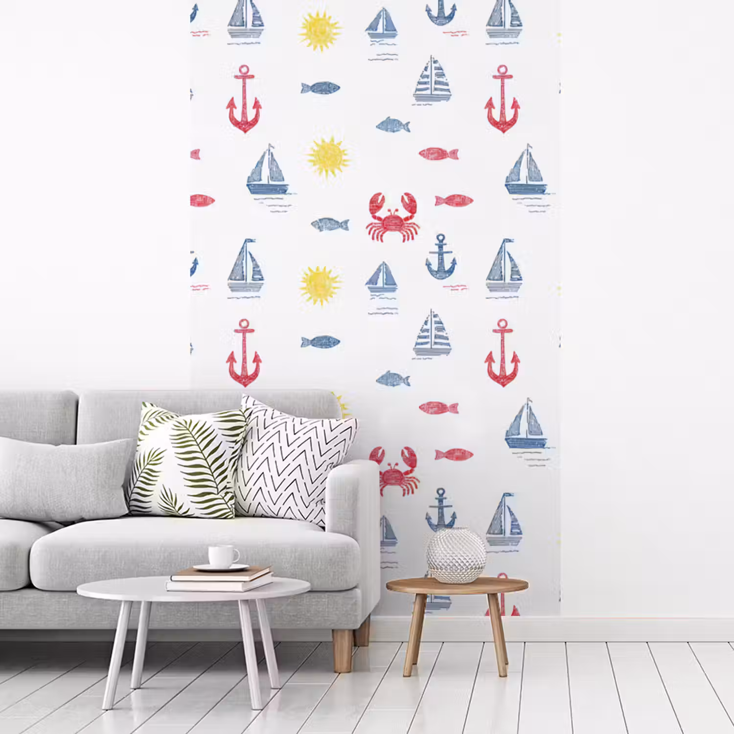Nautisch - Illustraties - Kleurrijk fotobehang vinyl groot 66 -woonkamer