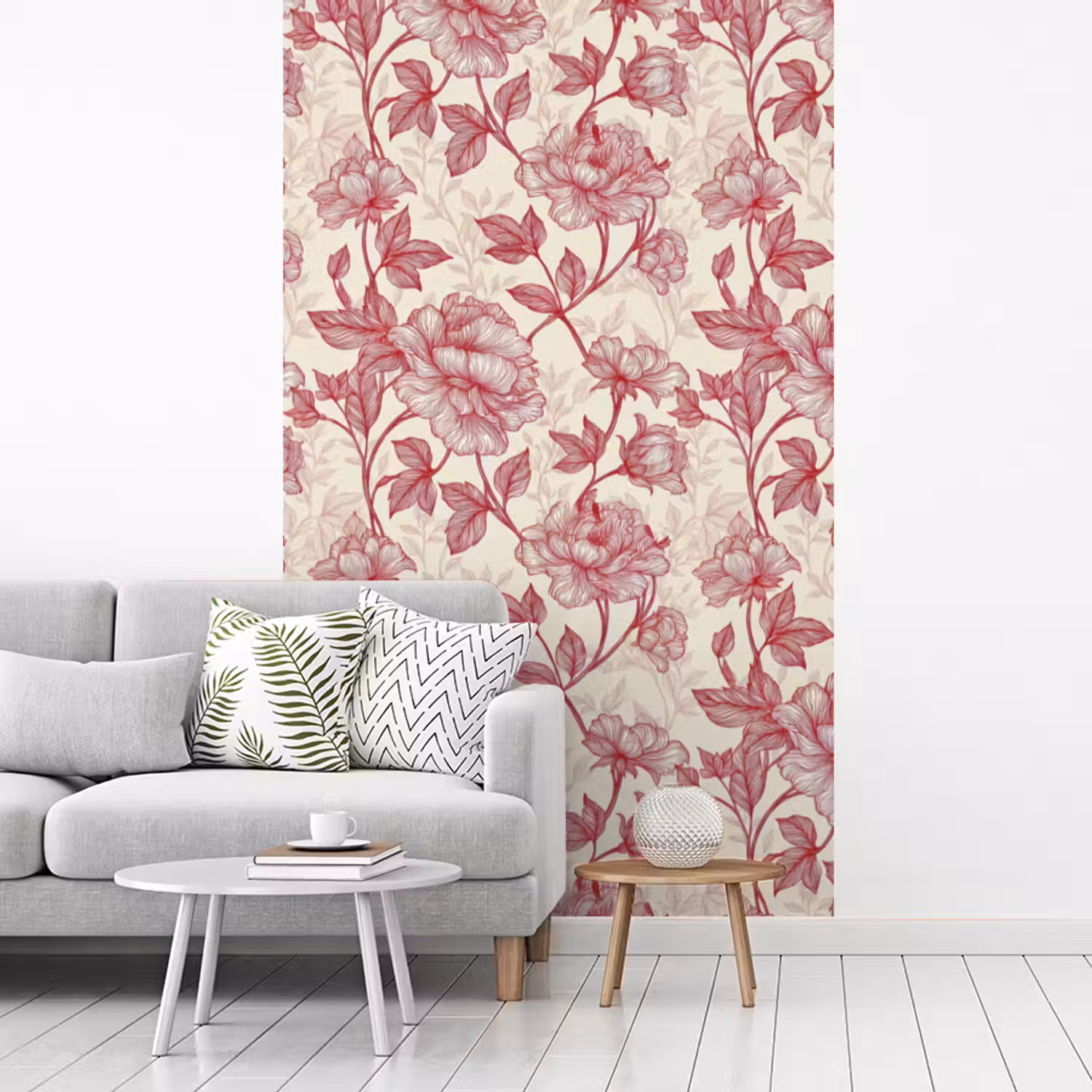 Pioenrozen - Modern - Rood fotobehang vinyl groot 66 -woonkamer