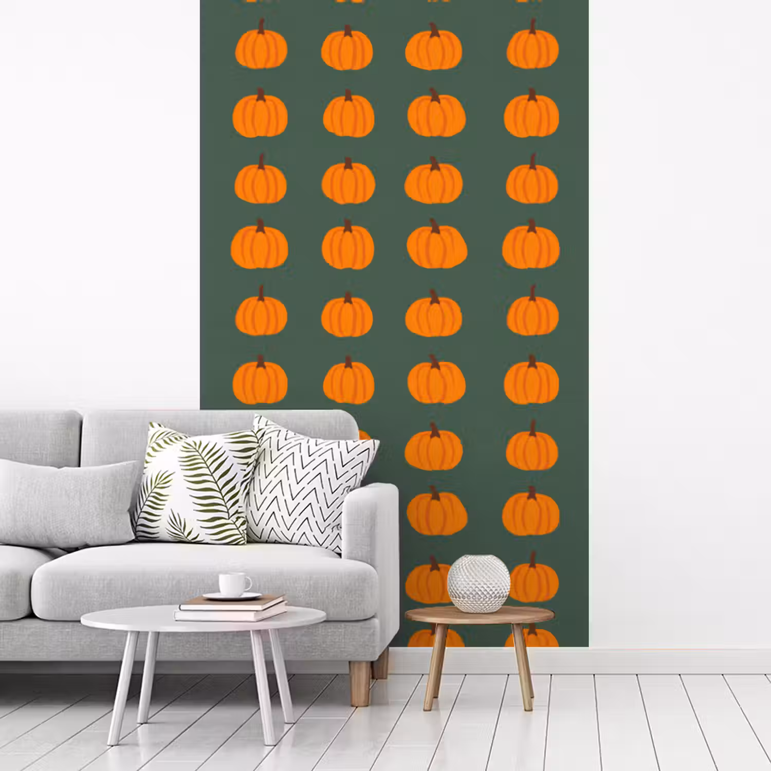 Pompoen - Patroon - Oranje fotobehang vinyl groot 66 -woonkamer