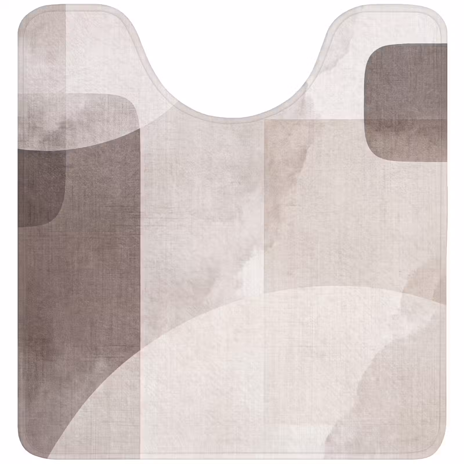 WC Mat - Abstract Shapes - Beige - Abstracte vormen - Beige WCmat U-uitsnede middel