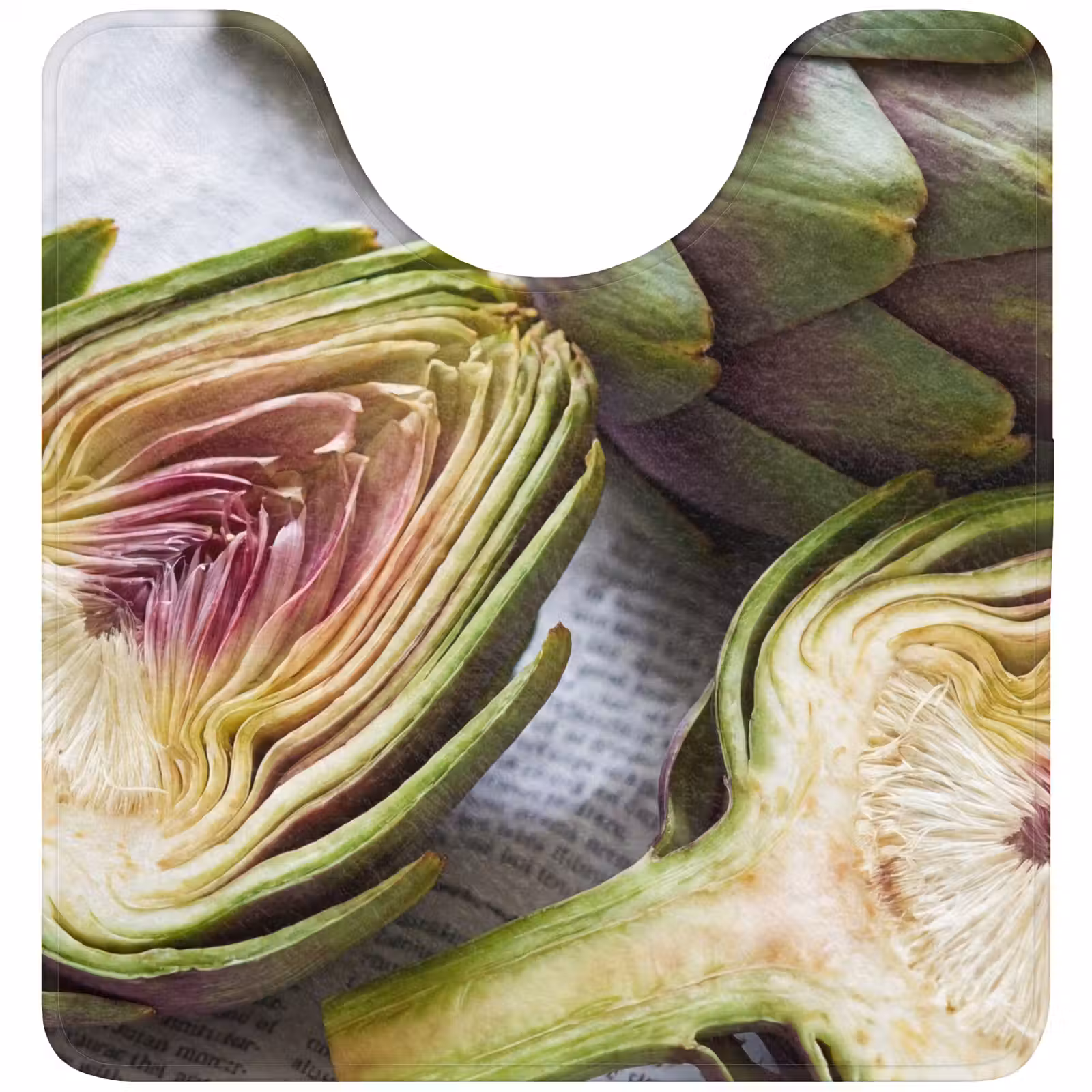 WC Mat - Artichoke - Sliced - Food - Artisjok - Doorgesneden - Eten WCmat U-uitsnede middel