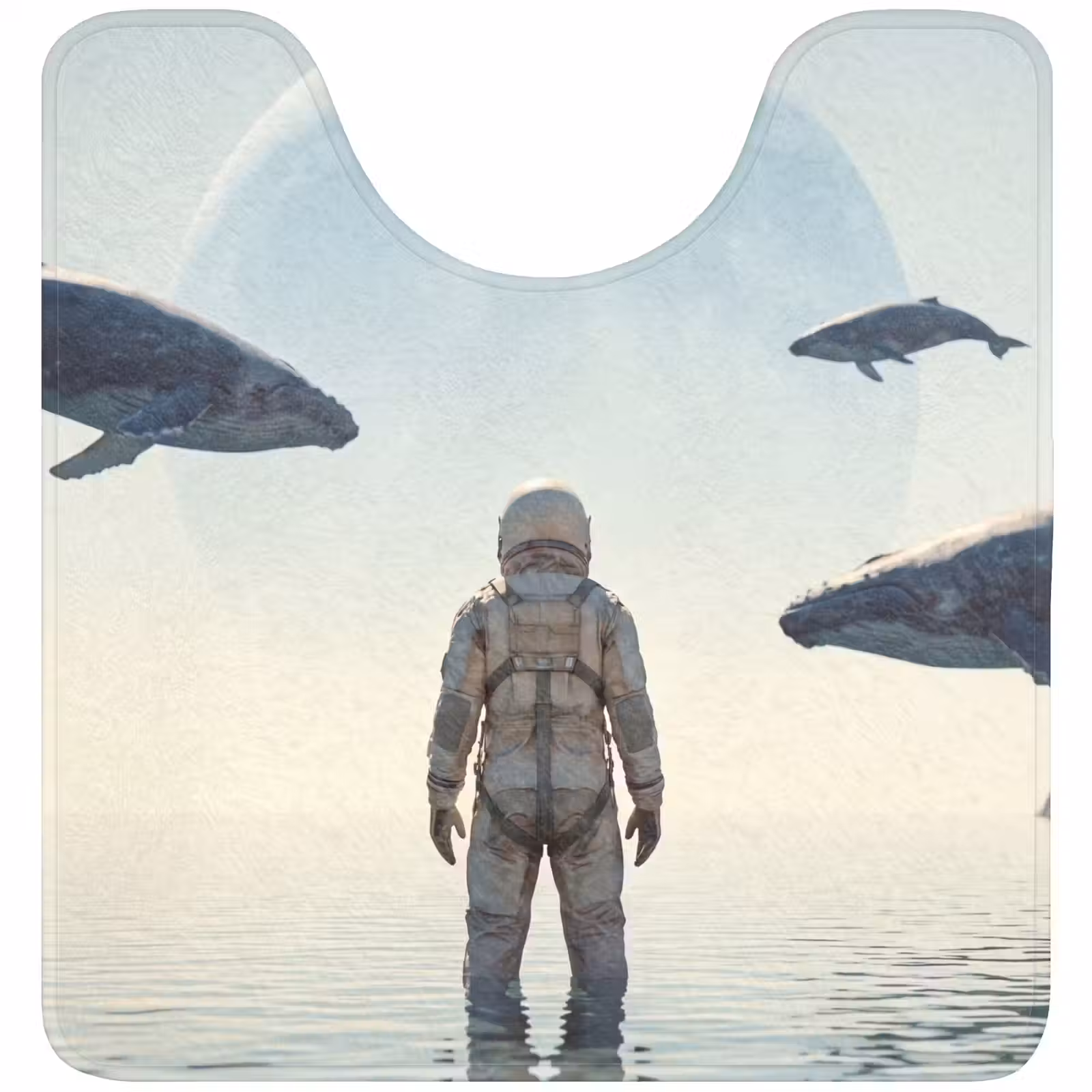 WC Mat - Astronaut - Whale - Fantasy - Ruimtevaarder - Walvis - Fantasie WCmat U-uitsnede middel