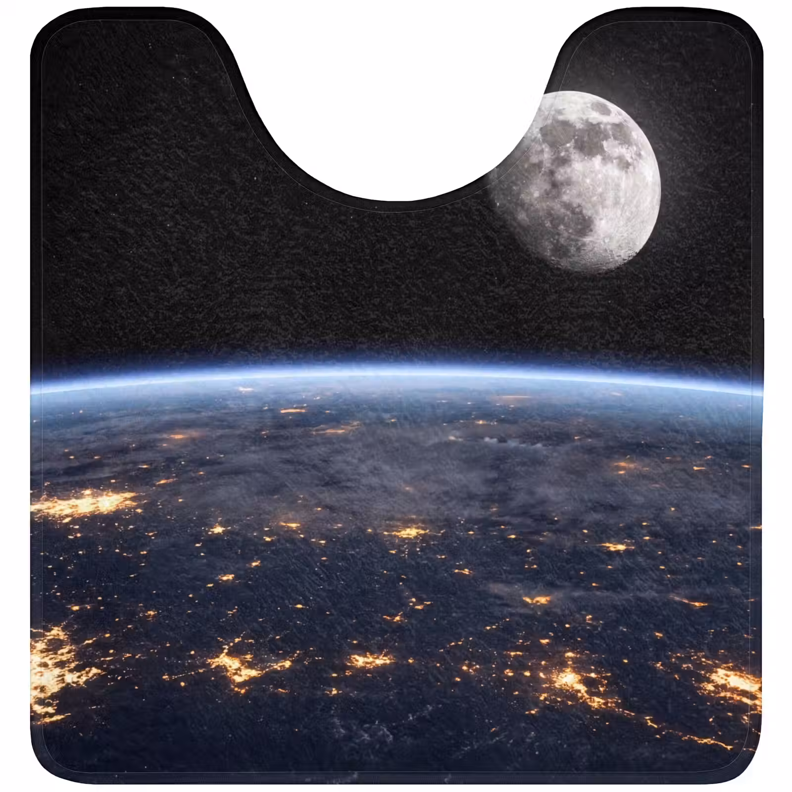 WC Mat - Earth - Night - Space - Aarde - Nacht - Ruimte WCmat U-uitsnede middel