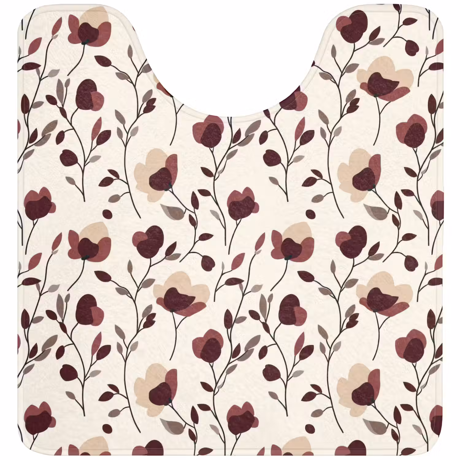 Bloemen - Botanisch - Bordeaux WCmat U-uitsnede middel 1014 -3d