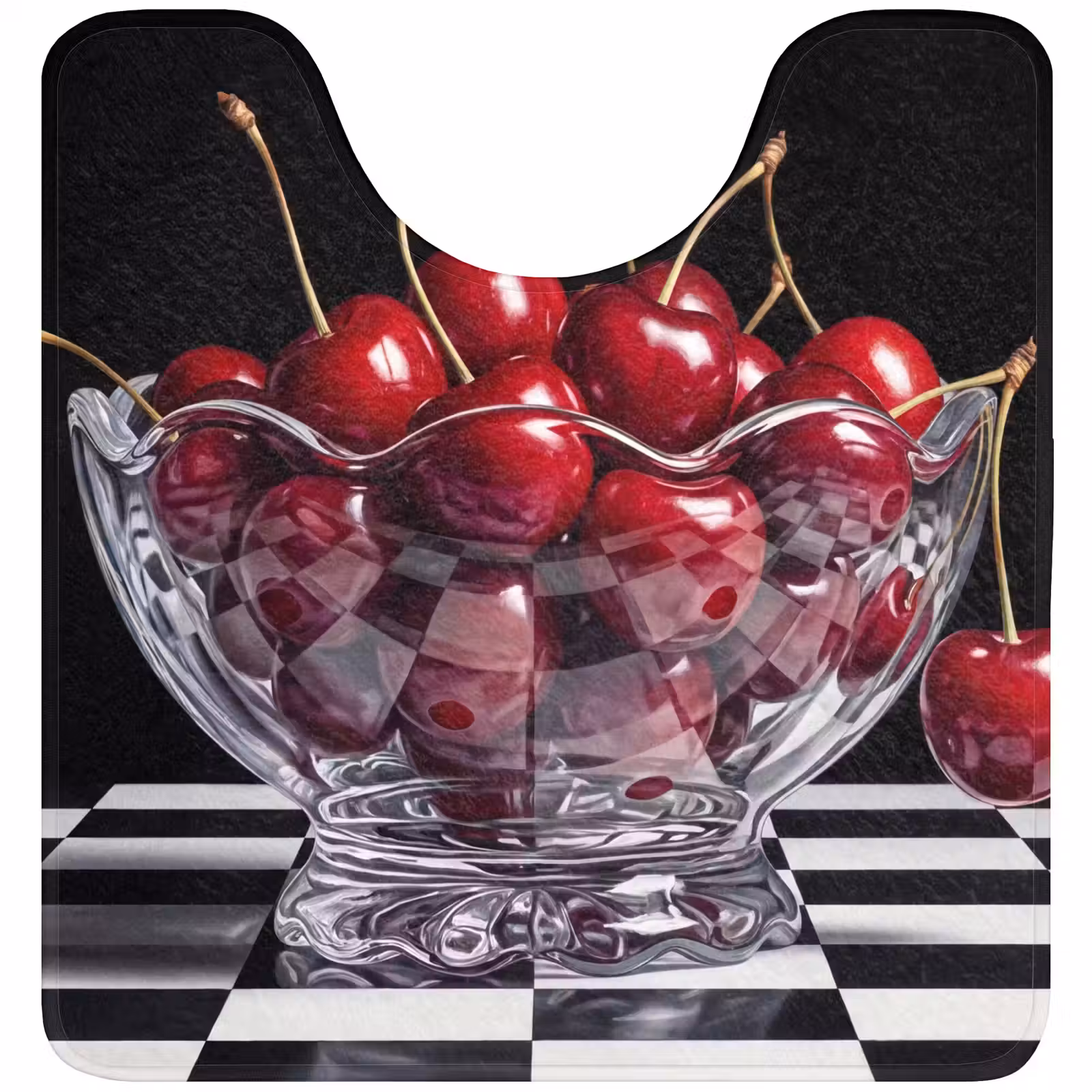WC Mat - Food - Cherries - Red - Eten - Kersen - Rood WCmat U-uitsnede middel