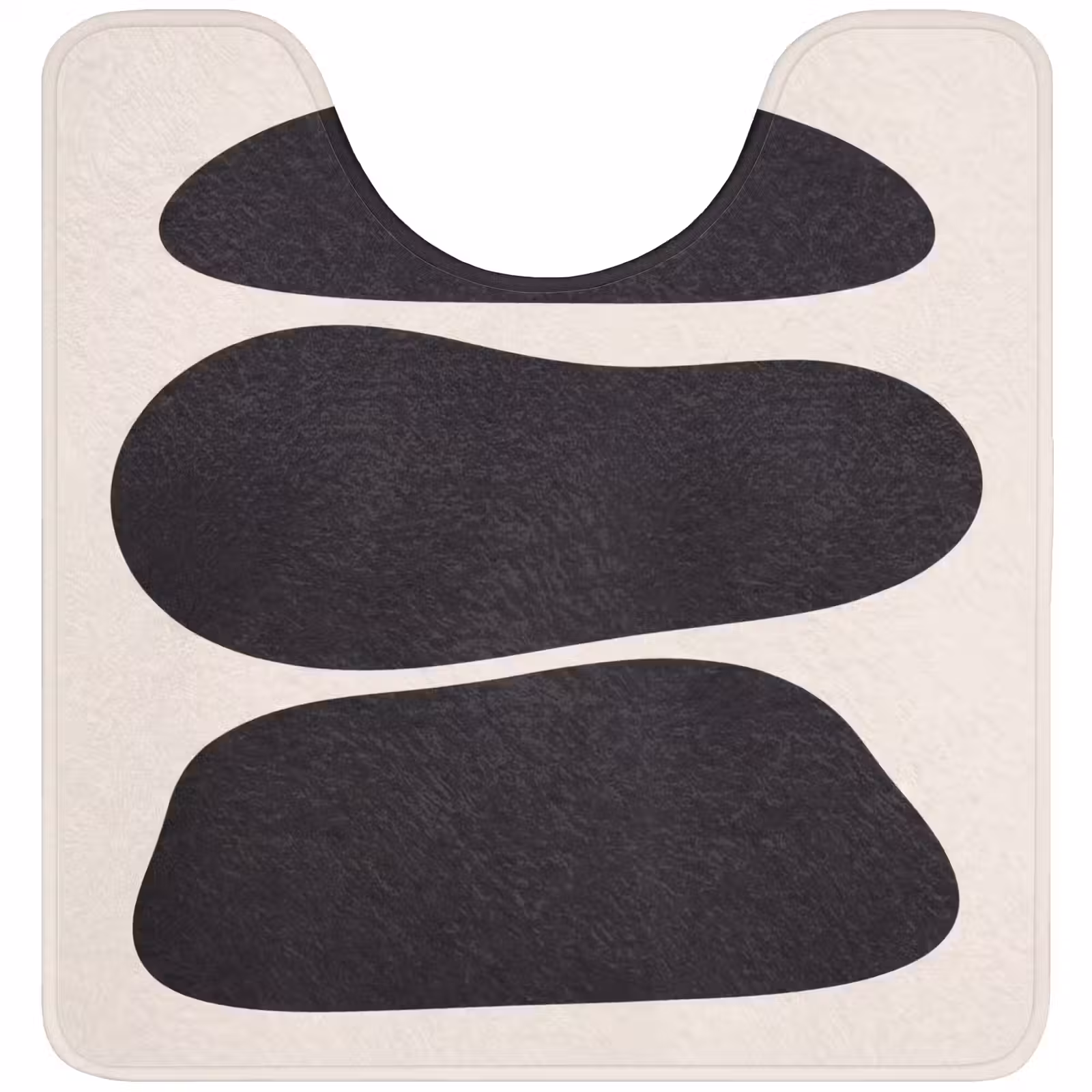 WC Mat - Shapes - Organic - Black - Vormen - Organisch - Zwart WCmat U-uitsnede middel