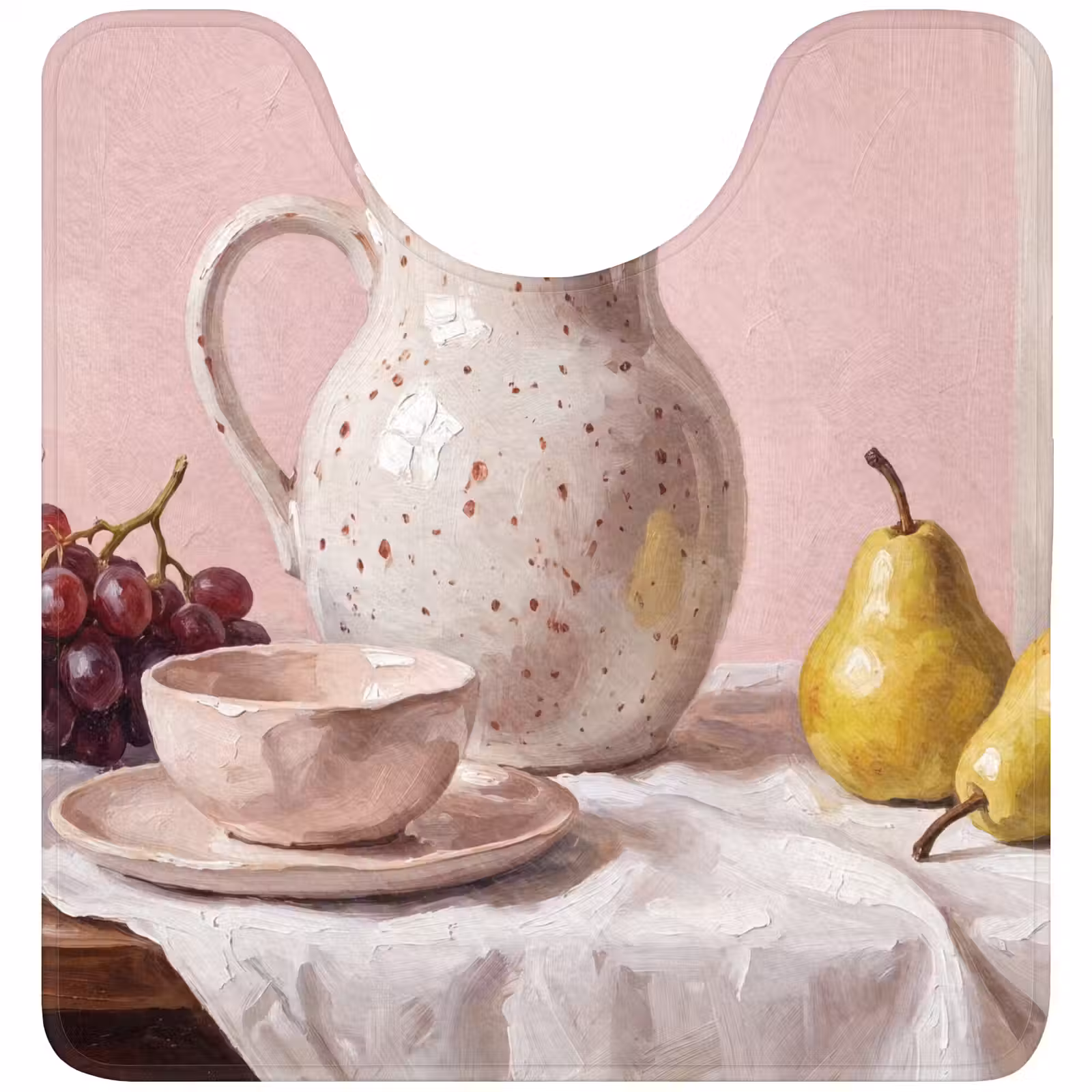 WC Mat - Still Life - Fruit - Pink - Stilleven - Fruit - Roze WCmat U-uitsnede middel
