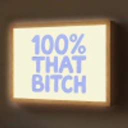 100% that bitch - Blauw - Wit Light Box met batterij (Wandlamp) middel -z3d_website
