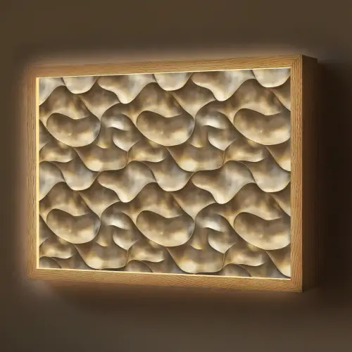 Abstract - Antiek - Goud Light Box met batterij (Wandlamp) middel 907 -z3d_website