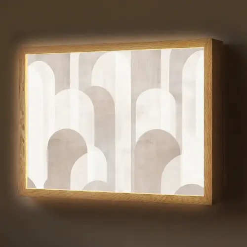 Abstracte bogen - Modern - Beige Light Box met batterij (Wandlamp) middel -z3d_website