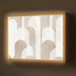 Abstracte bogen - Modern - Beige Light Box met batterij (Wandlamp) middel -z3d_website