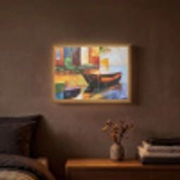Abstract - Kunst - Boot - Kleuren Light Box met batterij (Wandlamp) middel -sfeer4