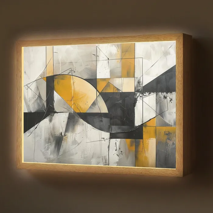 Abstract - Kunst - Geometrisch - Aesthetic Light Box met batterij (Wandlamp) middel -z3d_website