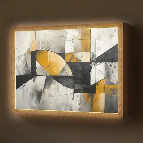 Abstract - Kunst - Geometrisch - Aesthetic Light Box met batterij (Wandlamp) middel -z3d_website