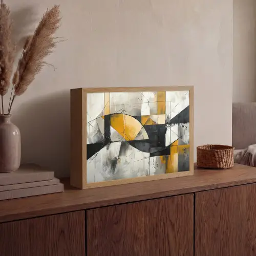 Abstract - Kunst - Geometrisch - Aesthetic Light Box met batterij (Wandlamp) middel -sfeer2