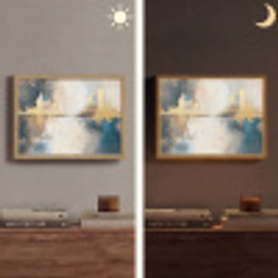 Abstract - Kunst - Goud Light Box met batterij (Wandlamp) middel -sfeer3