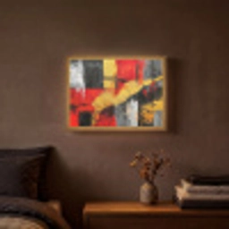 Abstracte kunst - Goud - Zwart Light Box met batterij (Wandlamp) middel -sfeer4