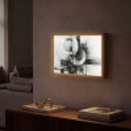 Abstract - Kunst - Modern - Zwart wit Light Box met batterij (Wandlamp) middel -sfeer1