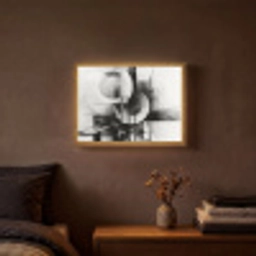 Abstract - Kunst - Modern - Zwart wit Light Box met batterij (Wandlamp) middel -sfeer4