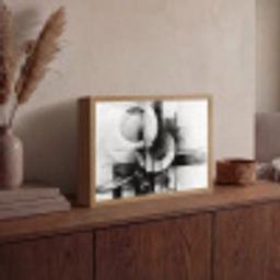 Abstract - Kunst - Modern - Zwart wit Light Box met batterij (Wandlamp) middel -sfeer2