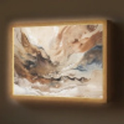 Abstract - Kunst - Verf - Beige - Modern Light Box met batterij (Wandlamp) middel -z3d_website