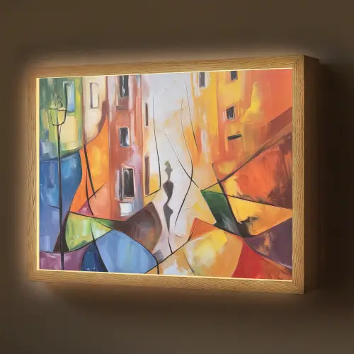 Abstract - Kunst - Schilderij - Kleuren Light Box met batterij (Wandlamp) middel -z3d_website