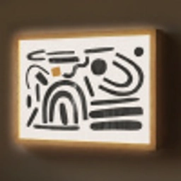 Abstract - Kunst - Vormen - Zwart Light Box met batterij (Wandlamp) middel -z3d_website