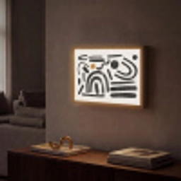 Abstract - Kunst - Vormen - Zwart Light Box met batterij (Wandlamp) middel -sfeer1