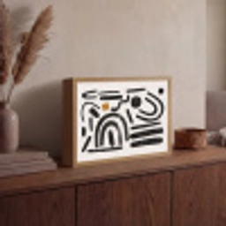 Abstract - Kunst - Vormen - Zwart Light Box met batterij (Wandlamp) middel -sfeer2