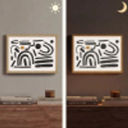 Abstract - Kunst - Vormen - Zwart Light Box met batterij (Wandlamp) middel -sfeer3