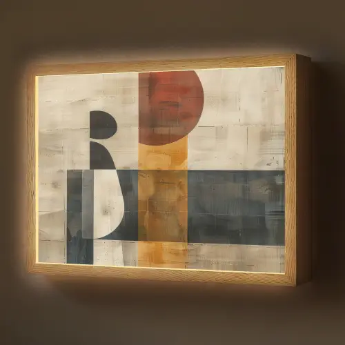 Abstract - Kunst - Vormen - Modern Light Box met batterij (Wandlamp) middel -z3d_website