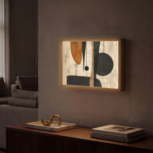 Abstract - Kunst - Vormen - Modern Light Box met batterij (Wandlamp) middel -sfeer1