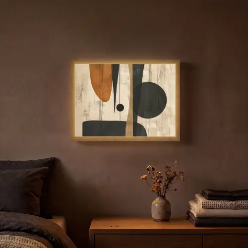 Abstract - Kunst - Vormen - Modern Light Box met batterij (Wandlamp) middel -sfeer4