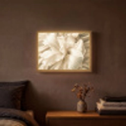 Abstract - Beige - Bloemen - Natuur Light Box met batterij (Wandlamp) middel -sfeer4