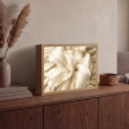 Abstract - Beige - Bloemen - Natuur Light Box met batterij (Wandlamp) middel -sfeer2