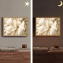 Abstract - Beige - Bloemen - Natuur Light Box met batterij (Wandlamp) middel -sfeer3