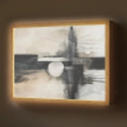 Abstract - Zwart wit - Verf - Modern Light Box met batterij (Wandlamp) middel -z3d_website