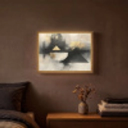 Abstract - Zwart - Verf - Modern Light Box met batterij (Wandlamp) middel -sfeer4