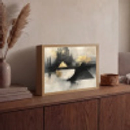 Abstract - Zwart - Verf - Modern Light Box met batterij (Wandlamp) middel -sfeer2