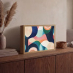 Abstract - Blauw - Roze Light Box met batterij (Wandlamp) middel -sfeer2
