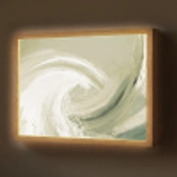 Abstract - Penseelstreken - Golven - Groen Light Box met batterij (Wandlamp) middel -z3d_website