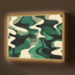 Abstract - Camouflage - Groen Light Box met batterij (Wandlamp) middel -z3d_website
